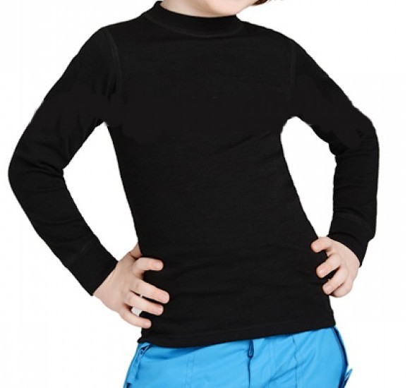 Термофутболка детская NORVEG ACTIVE KIDS, длинный рукав, чёрная,  104см