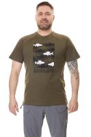 Футболка GRAYLING "Fishes", хлопок, хаки, р-р ХL