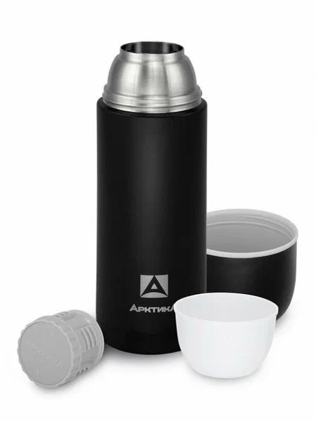 105-1000 Термос АРКТИКА 1000мл,вакуумный,бытовой,питьевой,черный текстурный