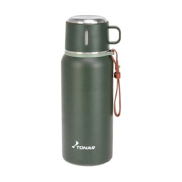 Термос 700мл,хаки, пробка-ситечко,крышка-кружка,ремешок (T-KD-7030-0.7)TONAR