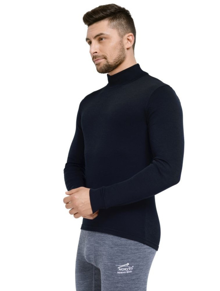 Термофутболка NORVEG, мужская, ,длиный рукав, черная, р-р.М