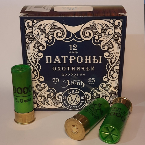 Патроны 12/70 СКМ ЭЛИТ №0000 32 гр. имп. порох (25 шт.) 