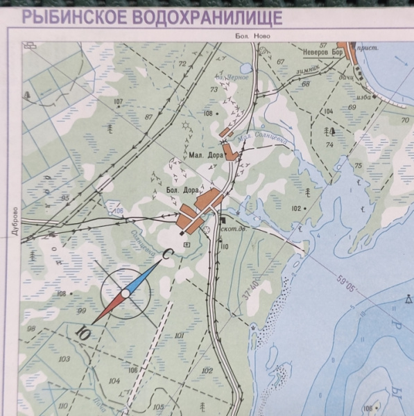 карта Рыбинское водохранилище