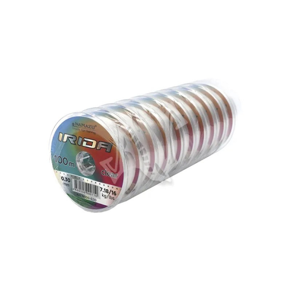 Леска Namazu "Irida", d=0,30мм, L=100м, test-7,18кг. прозрачная (NI100-0,30)