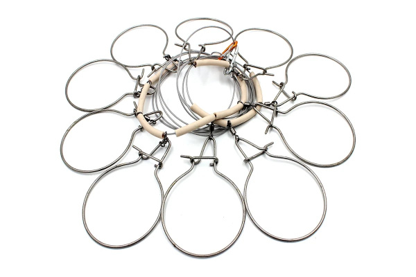 Кукан Namazu метал., трос 4м d-2мм 10 круг.карабинов (N-FTAF-297)