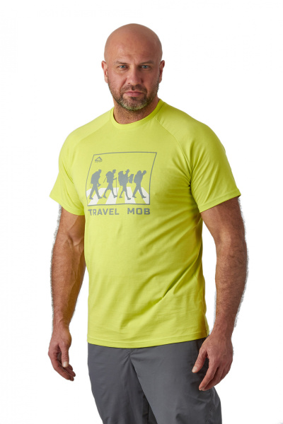 Футболка PAYER "Travel Mob", хлопок,  лайм, р-р ХL