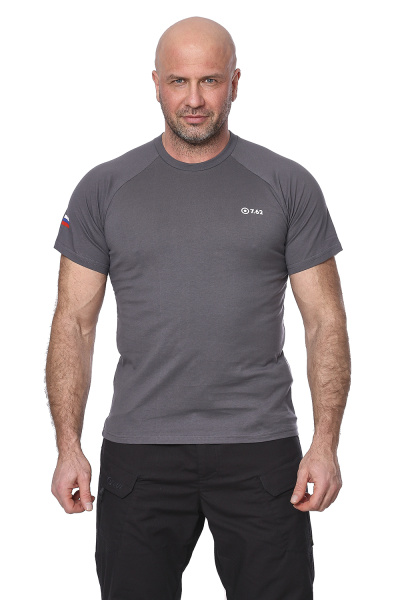 Футболка 7,62 "Мini-Logo", хлопок, серый, р-р L/50