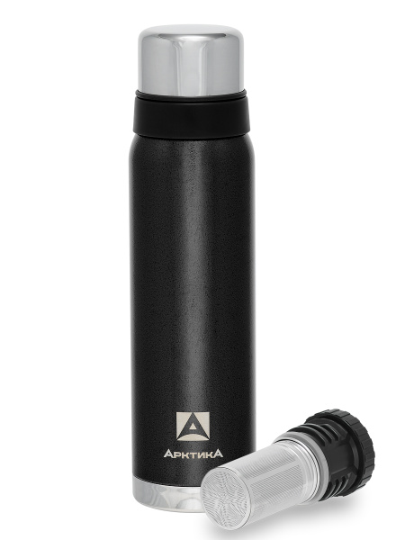 106-900С Термос АРКТИКА 900мл, для напитков, с ситечком, черный