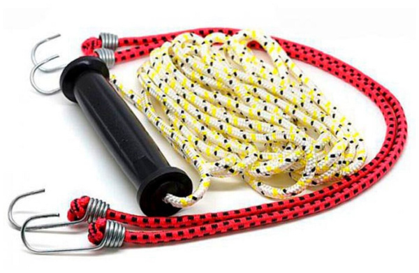 Упряжка для саней-волокуш (шнур плетён.6мм/7м) пласт,ручка, 2 резинки с крючками 6мм/60см