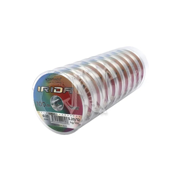 Леска Namazu "Irida", d=0,25мм, L=100м, test-5,20кг. прозрачная (NI100-0,25)